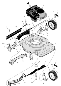 Mower Housing Assembly Diagram and Parts List for 222210X24A 2004 Briggs and Stratton Lawn Mower